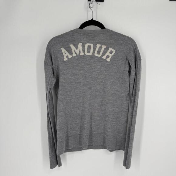 Zadig & Voltaire sweater womens large L gray merino wool amour pullover office - Picture 1 of 6